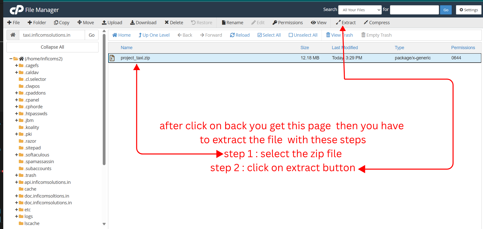 Extract zip file