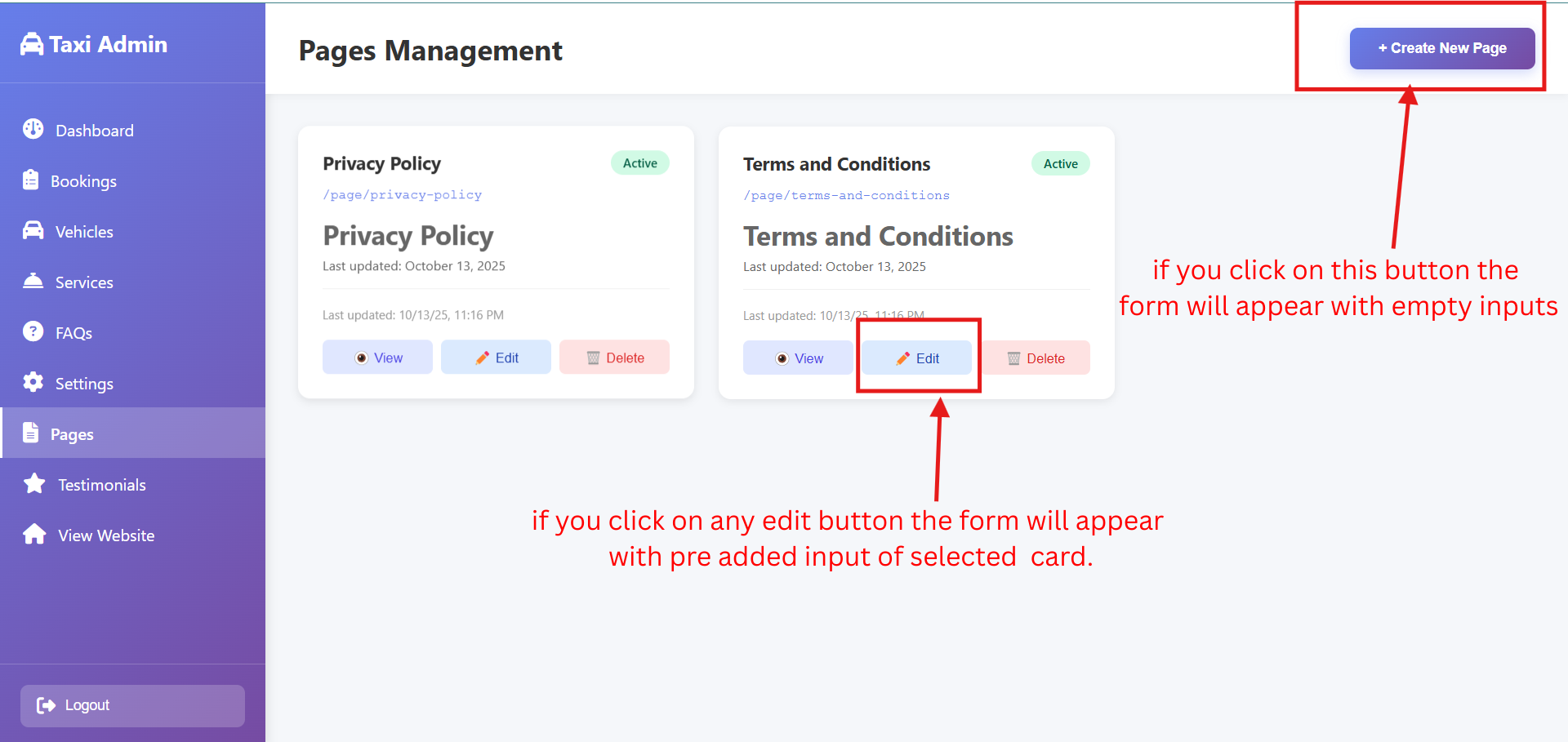 Click Add Page Button