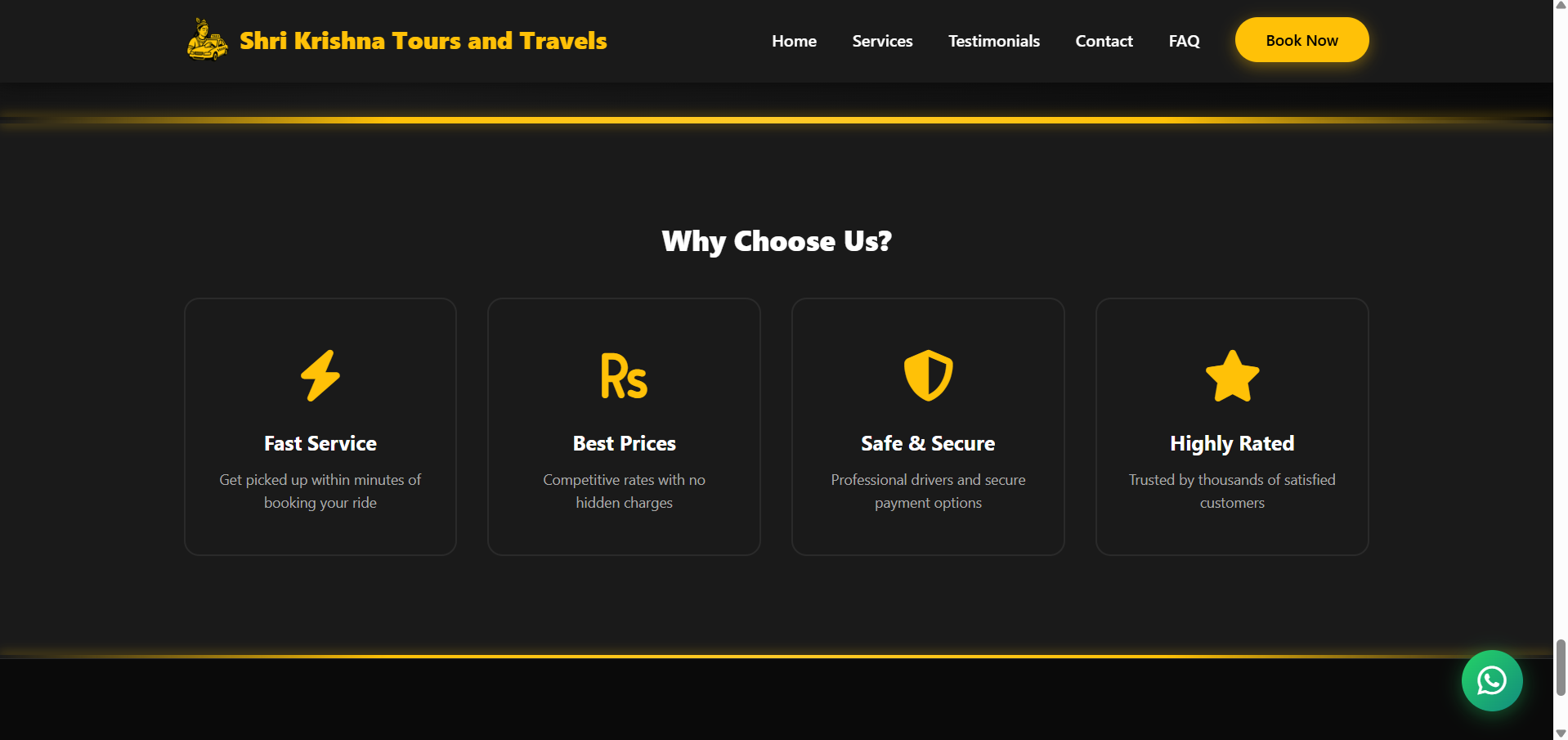 Why Choose Us Page Screenshot